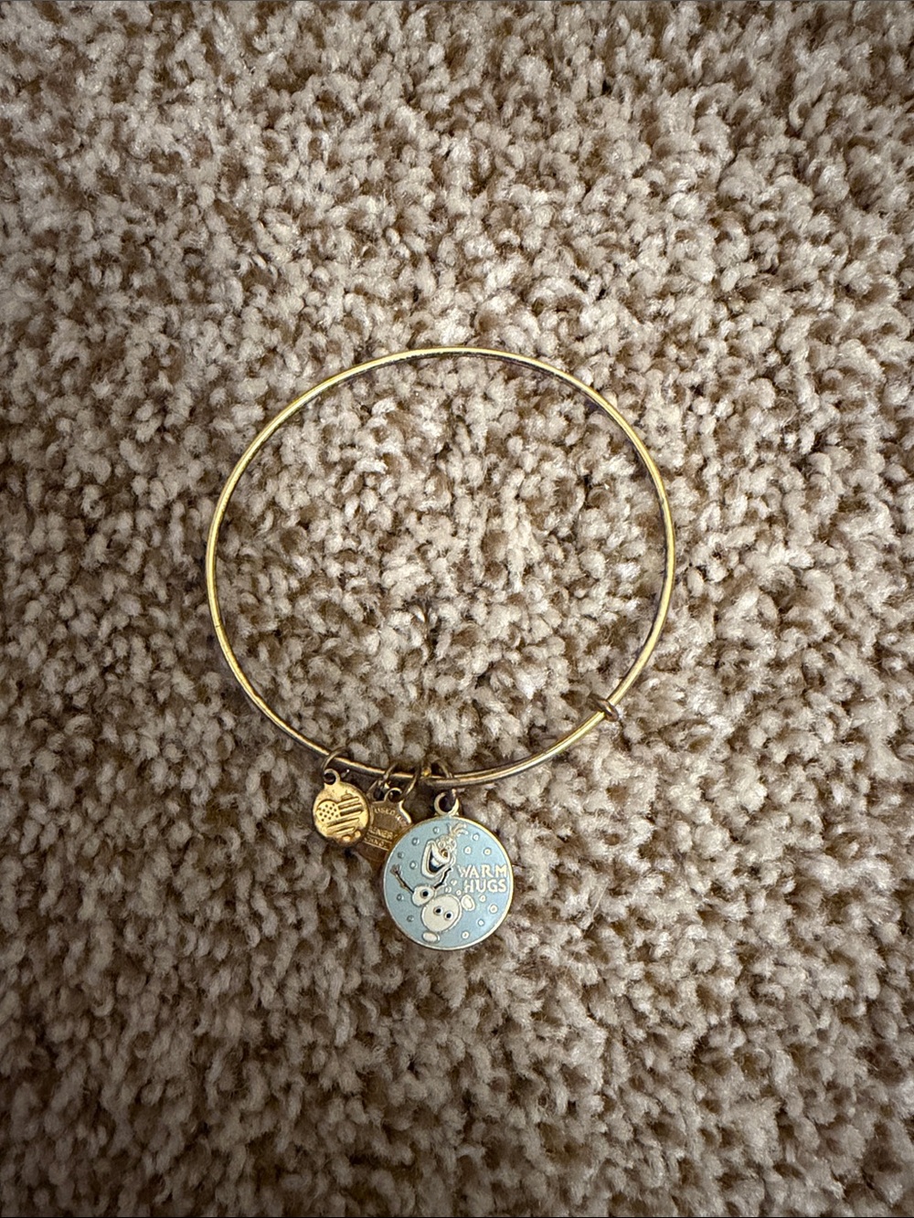 Gold Tone Olaf Alex and Ani Bracelet - 'Warm Hugs'